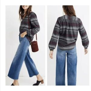 Madewell V-neck Button Shirt Pineview Plaid